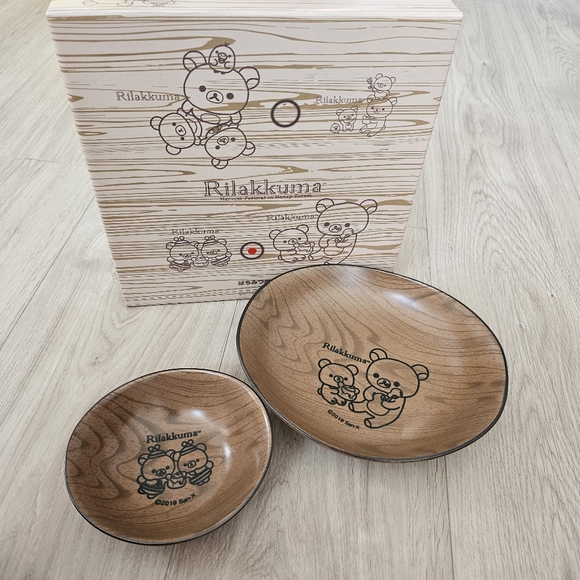 Rilakkuma - Honey Harvest Ceramic Woodgrain Dish Set - Picture 1 of 3